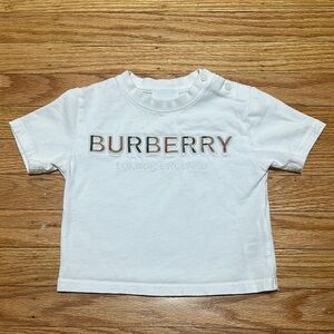Burberry White Logo Short Sleeve Tee